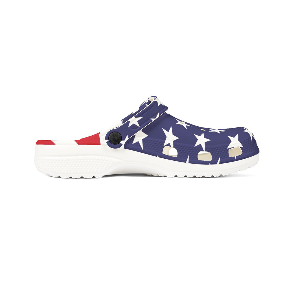 Crocolookalikes - Patriotic EVA Foam Rubber Shoes - Perfect for July 4th Celebrations