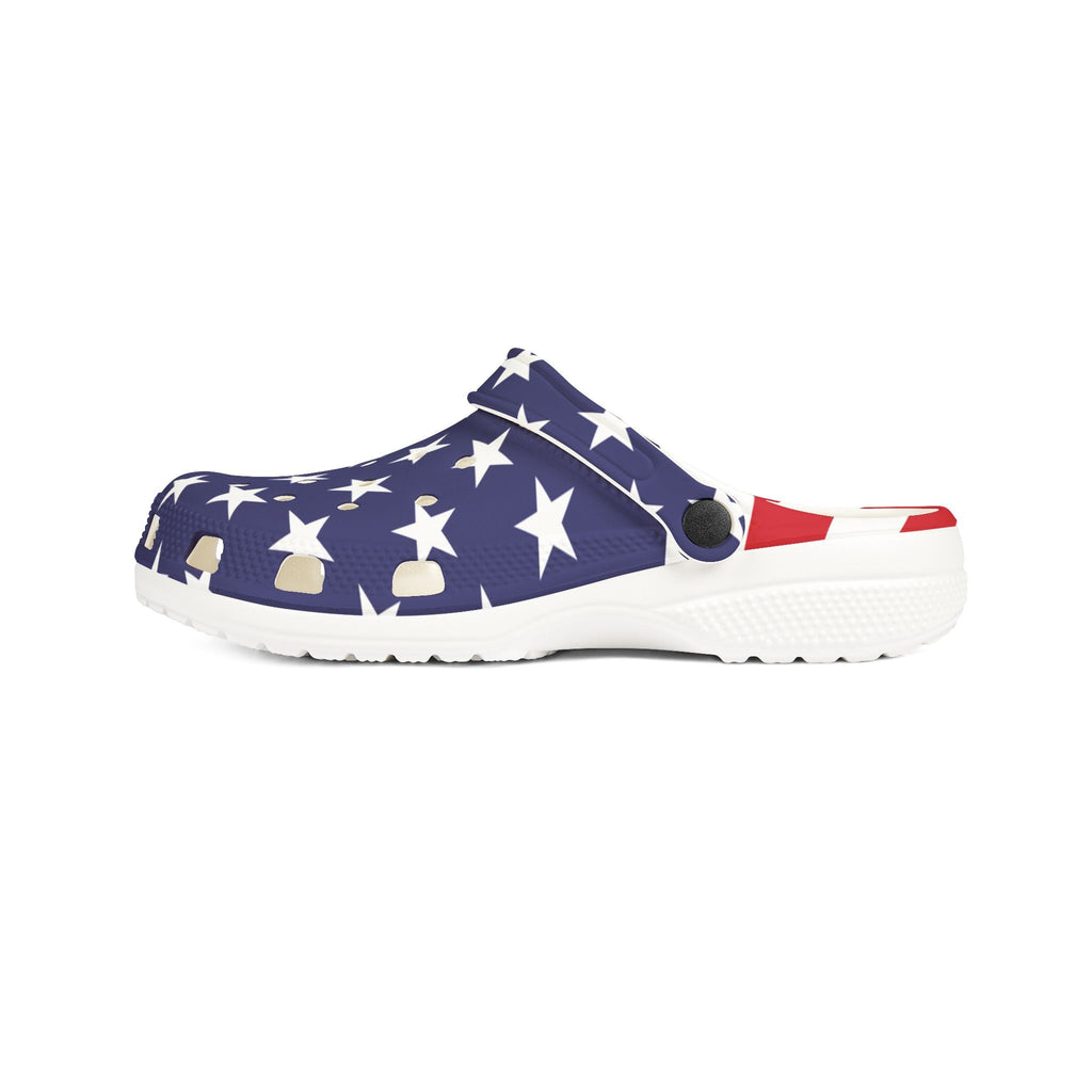 Crocolookalikes - Patriotic EVA Foam Rubber Shoes - Perfect for July 4th Celebrations