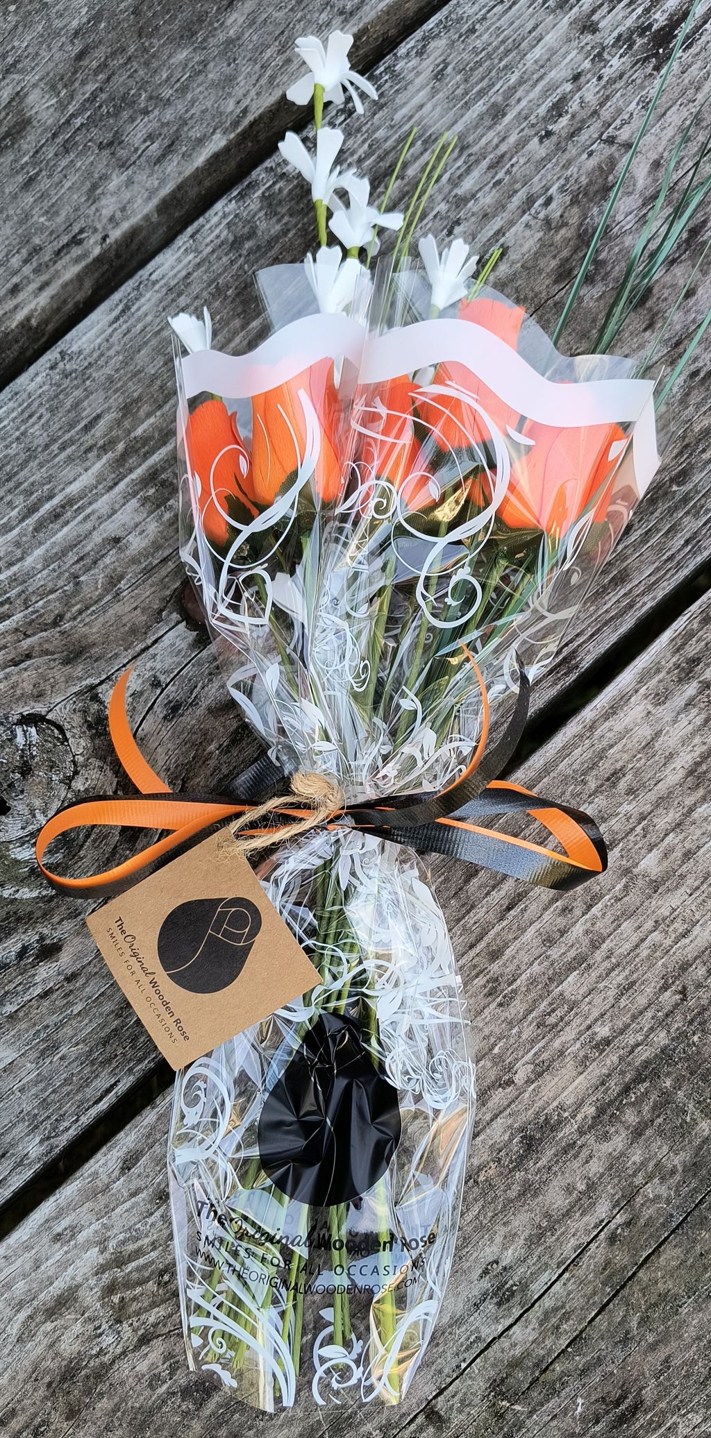 Halloween Wooden Rose Bouquet – All Orange
