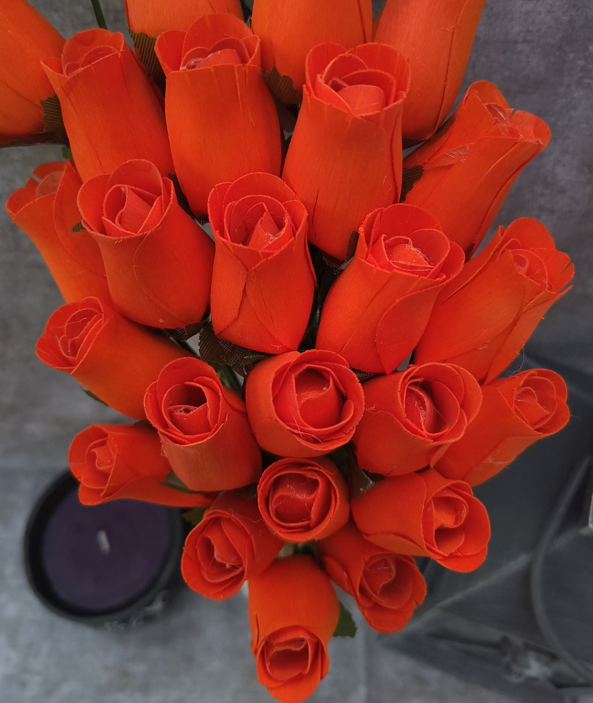 Halloween Wooden Rose Bouquet – All Orange