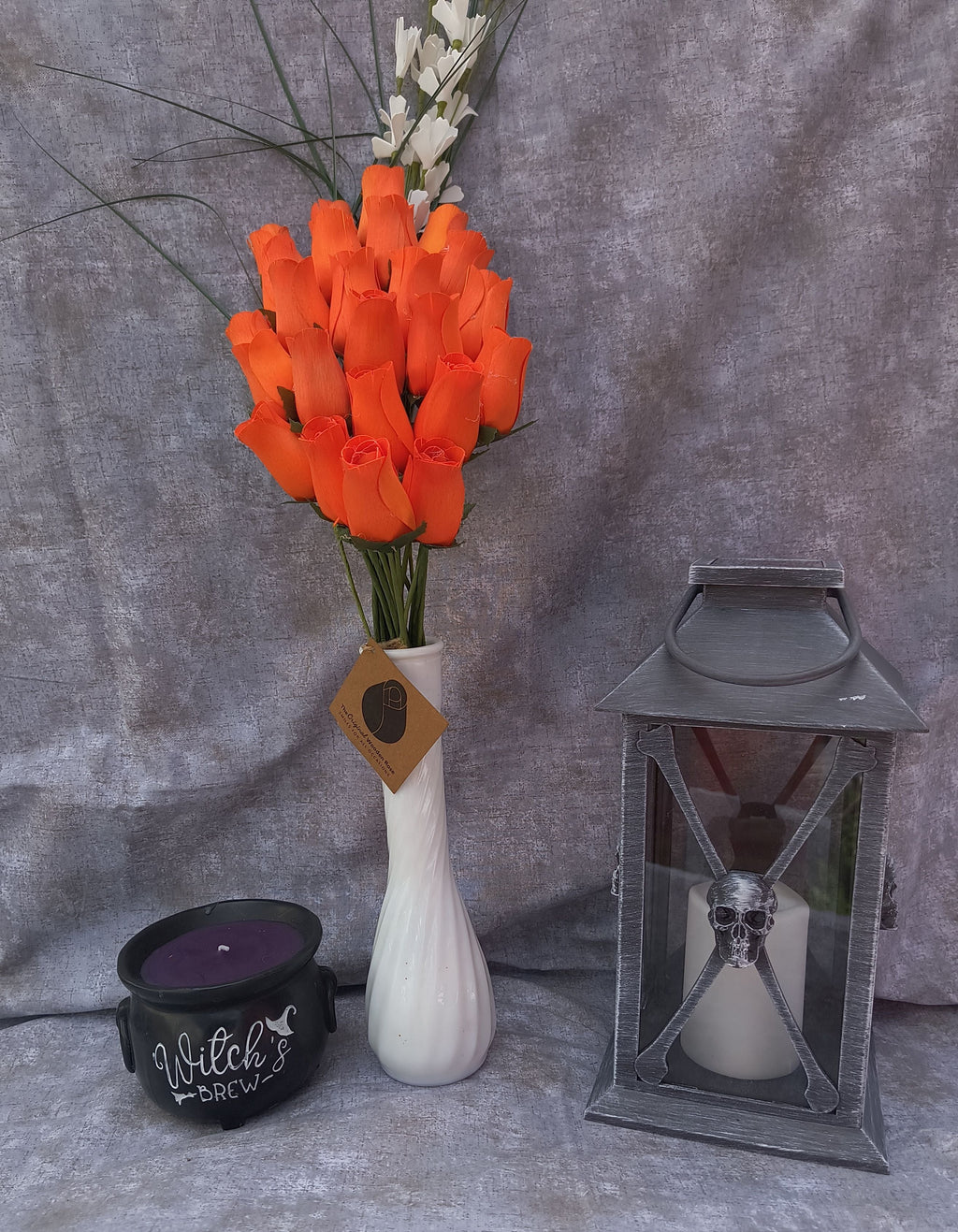 Halloween Wooden Rose Bouquet – All Orange