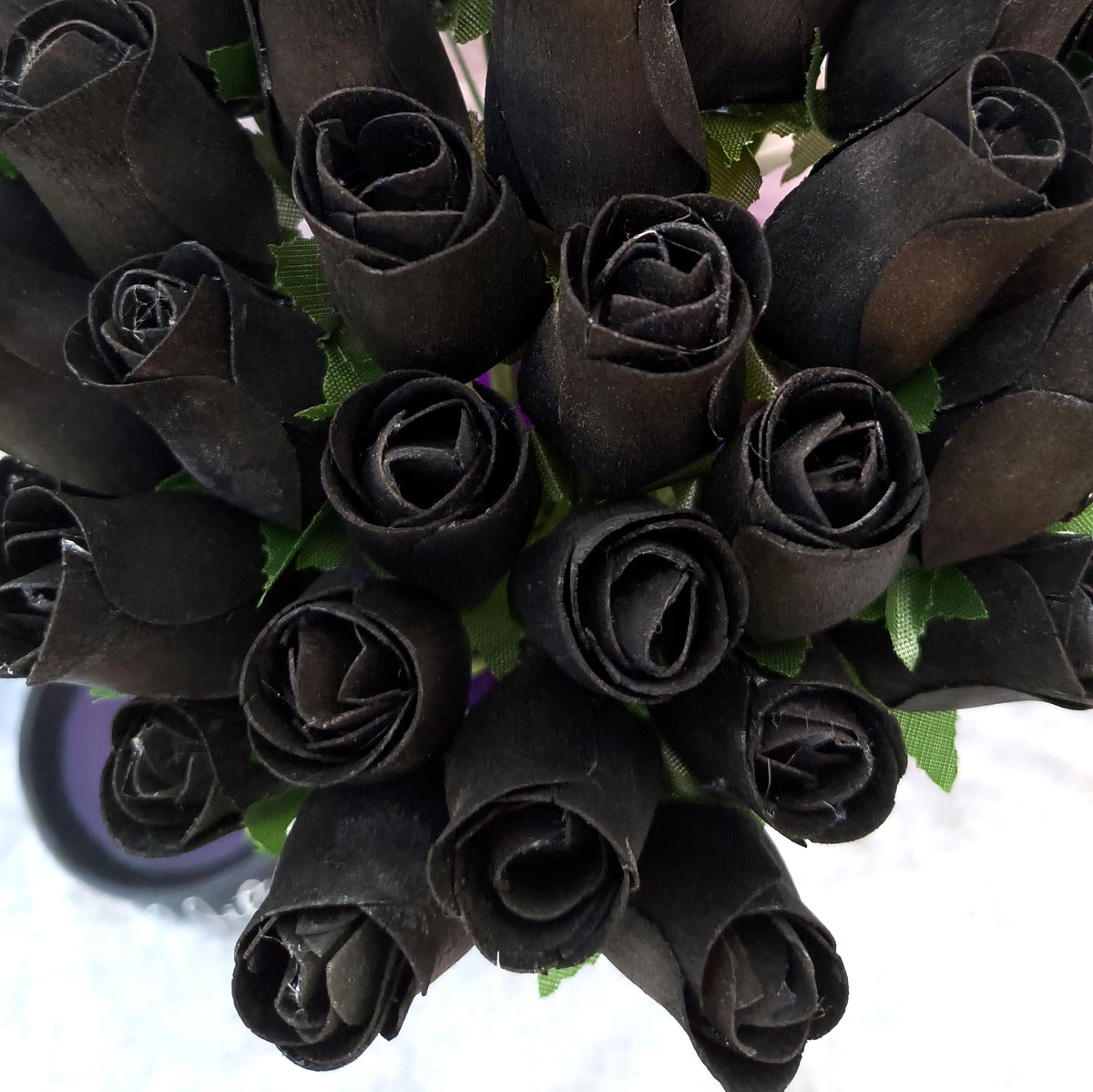 Halloween Wooden Rose Bouquet – All Black