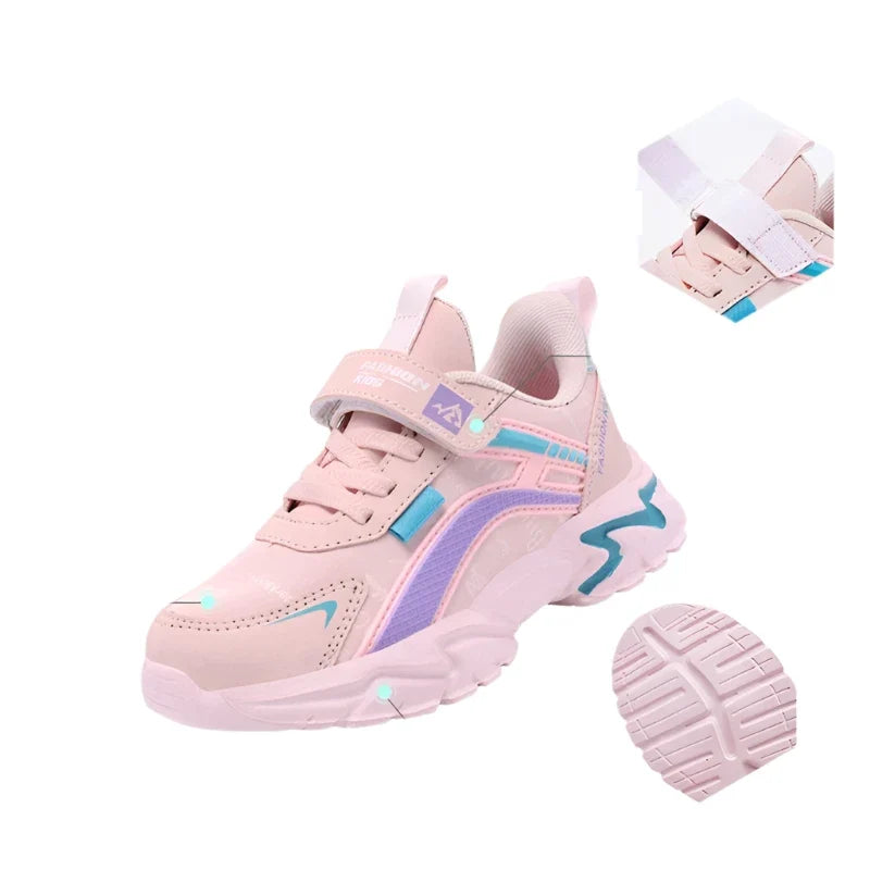 Girls  Leather Athletic Sneakers