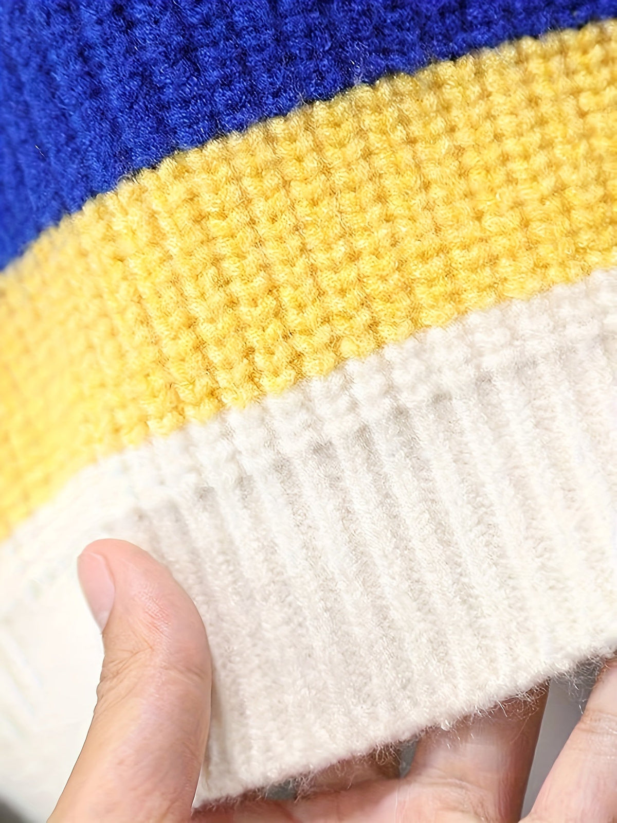 Kids Rainbow Striped Knit Sweater — Baby & Toddler Crewneck Pullover, Thick Long-Sleeve Loose Fit (0-3 Years)