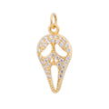 Gold Scream Movie Mask, Scary, Halloween, Horror, Cosplay, Craft Cubic Zirconia Bracelet Charm Bead Findings Pendant For Jewelry Making C169