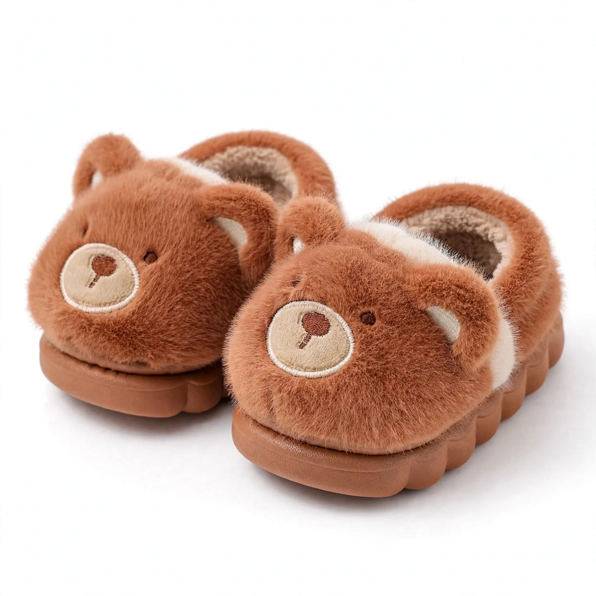Kids’ Fuzzy Slippers | Bear & Bunny Animal House Shoes