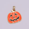Orange Pumpkin Charm 18K Gold Filled Jack O Lantern Charms Halloween Jewelry Inspired Add on Charm for Necklace Earring Bracelet N-1422