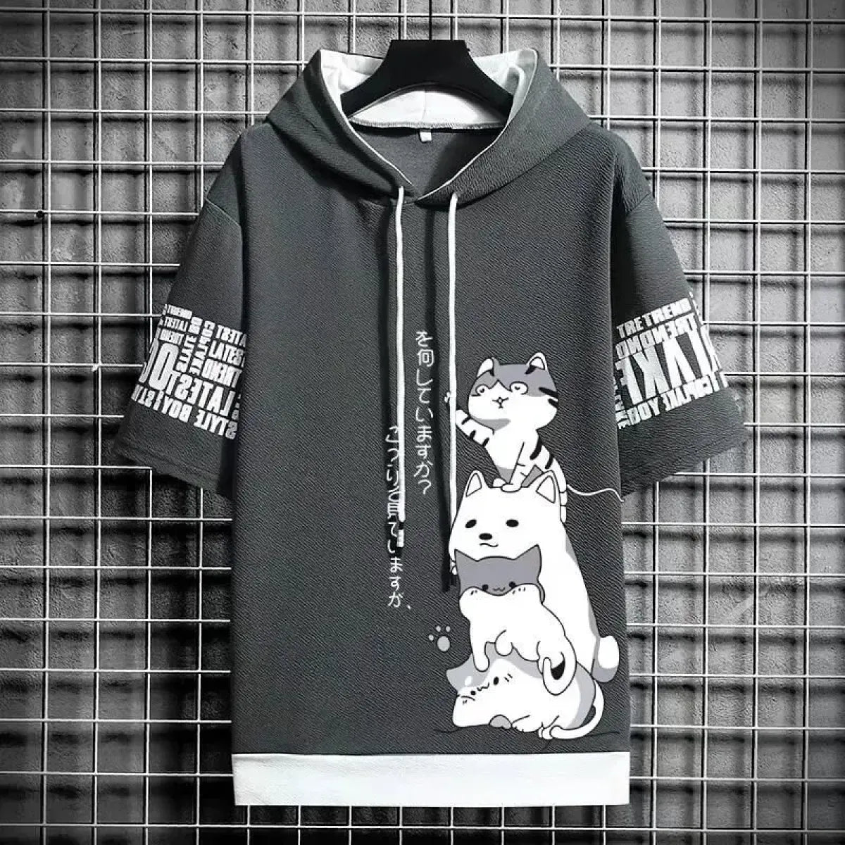 Men's Summer Cartoon Hoodie - Harajuku Short Sleeve