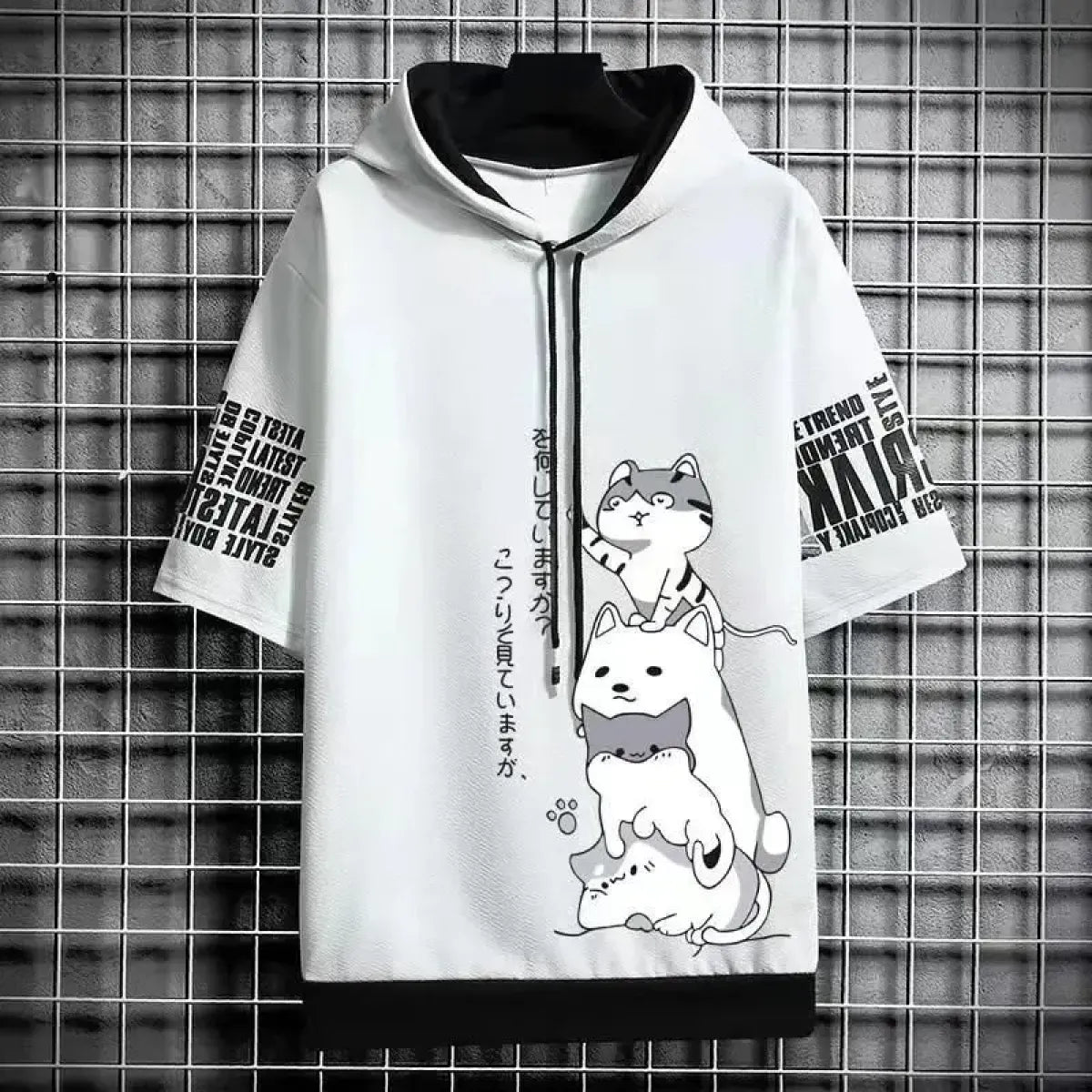 Men's Summer Cartoon Hoodie - Harajuku Short Sleeve